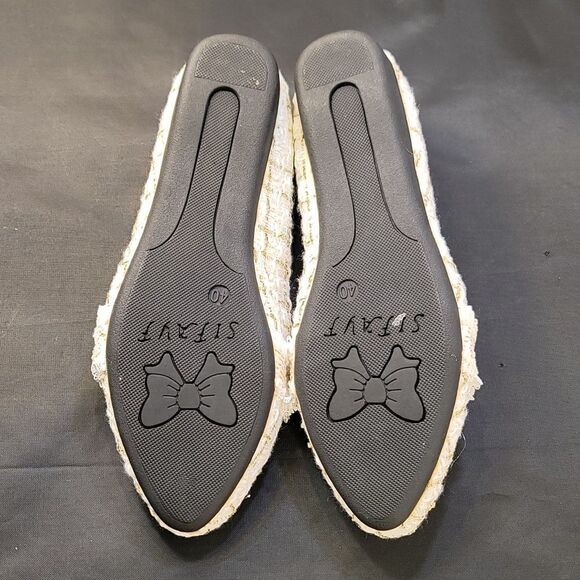 BRAND NEW SIFAYF FAUX PEARL   ELEGANT BALLET PLAID PATTERN TWEED BALLET FLAT - Picture 9 of 15